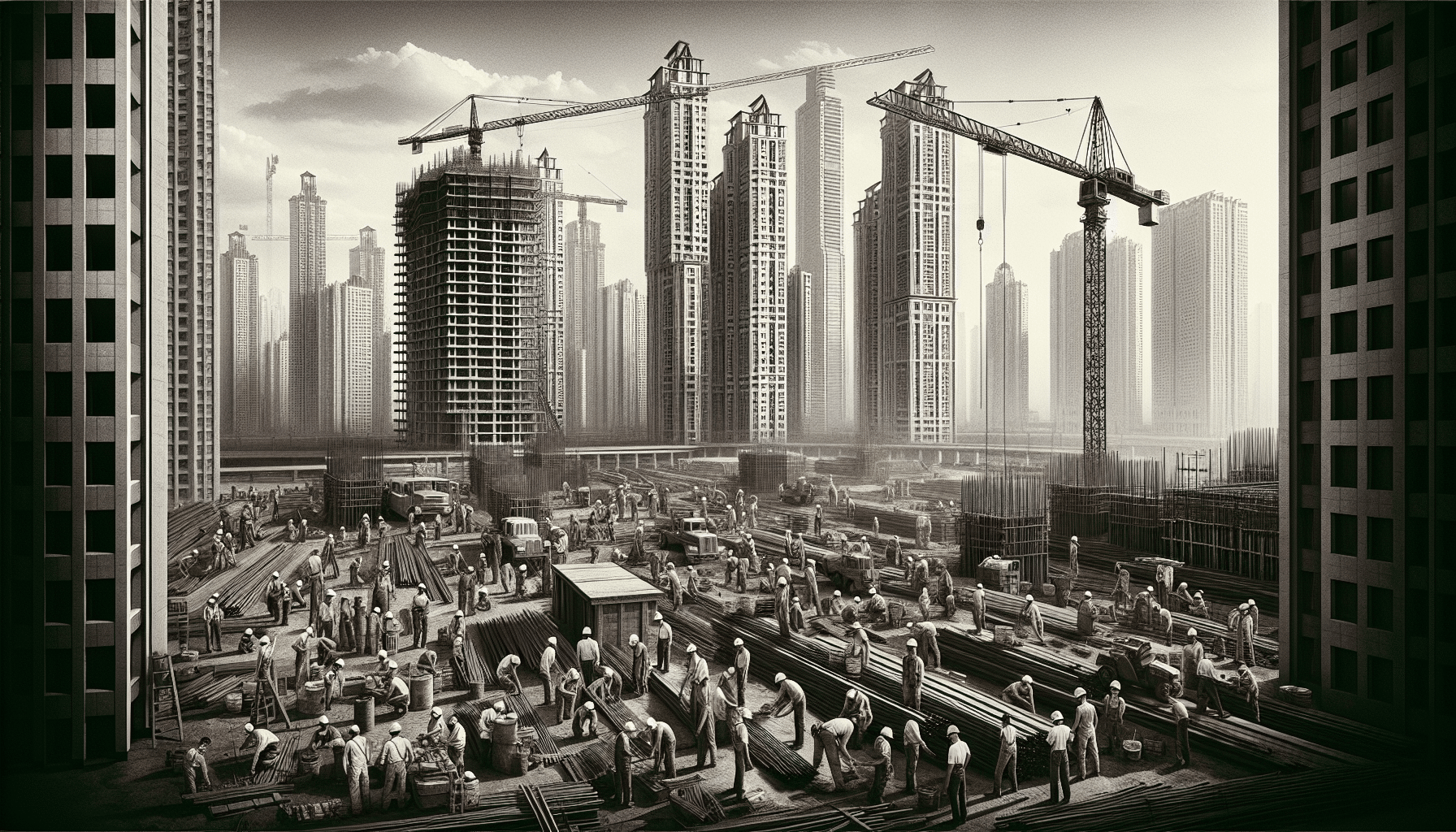 Sudbury skyline transformation scene showcasing modern architecture and city development against a vibrant sky.