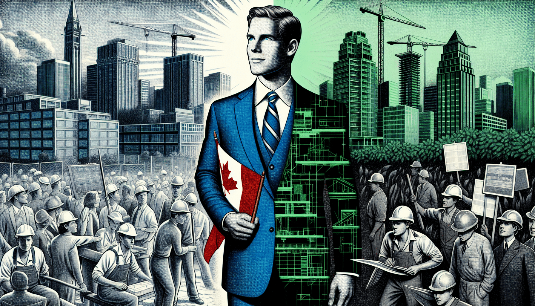 David Lametti discussing green construction vision and sustainable building practices during a presentation event.