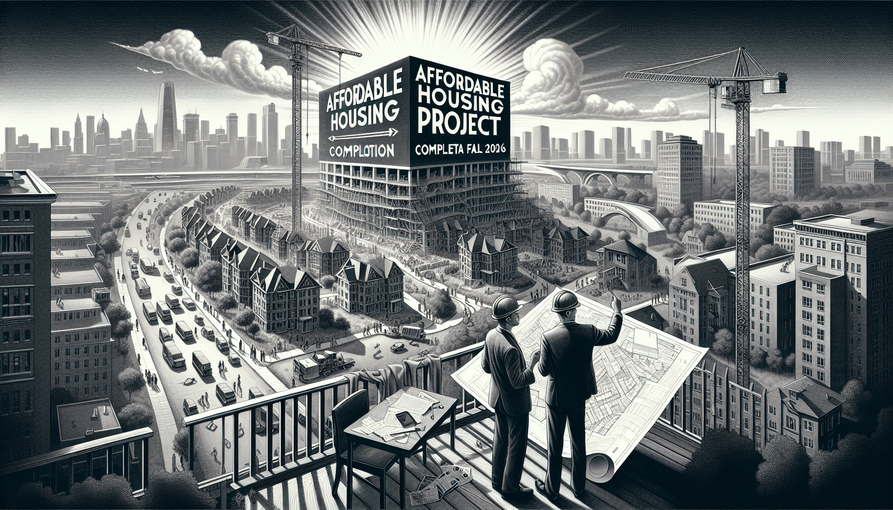 Progress on the Parkdale housing project showcasing new residential buildings and construction activities in the area.